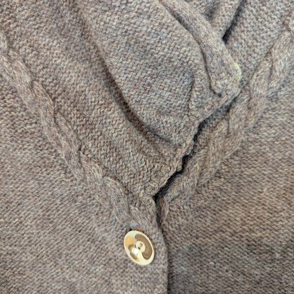 Leifsdottir Anthropologie Wool Brown Cable Knit Button Cardigan Sweater Size XS - Picture 4 of 8